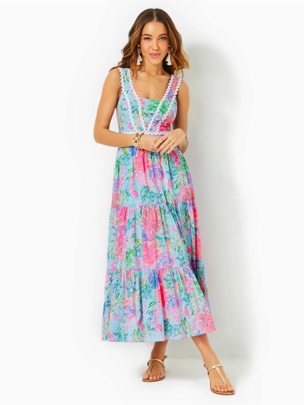 Lilly Pulitzer Pollie Midi Dress Cay To My Heart 00